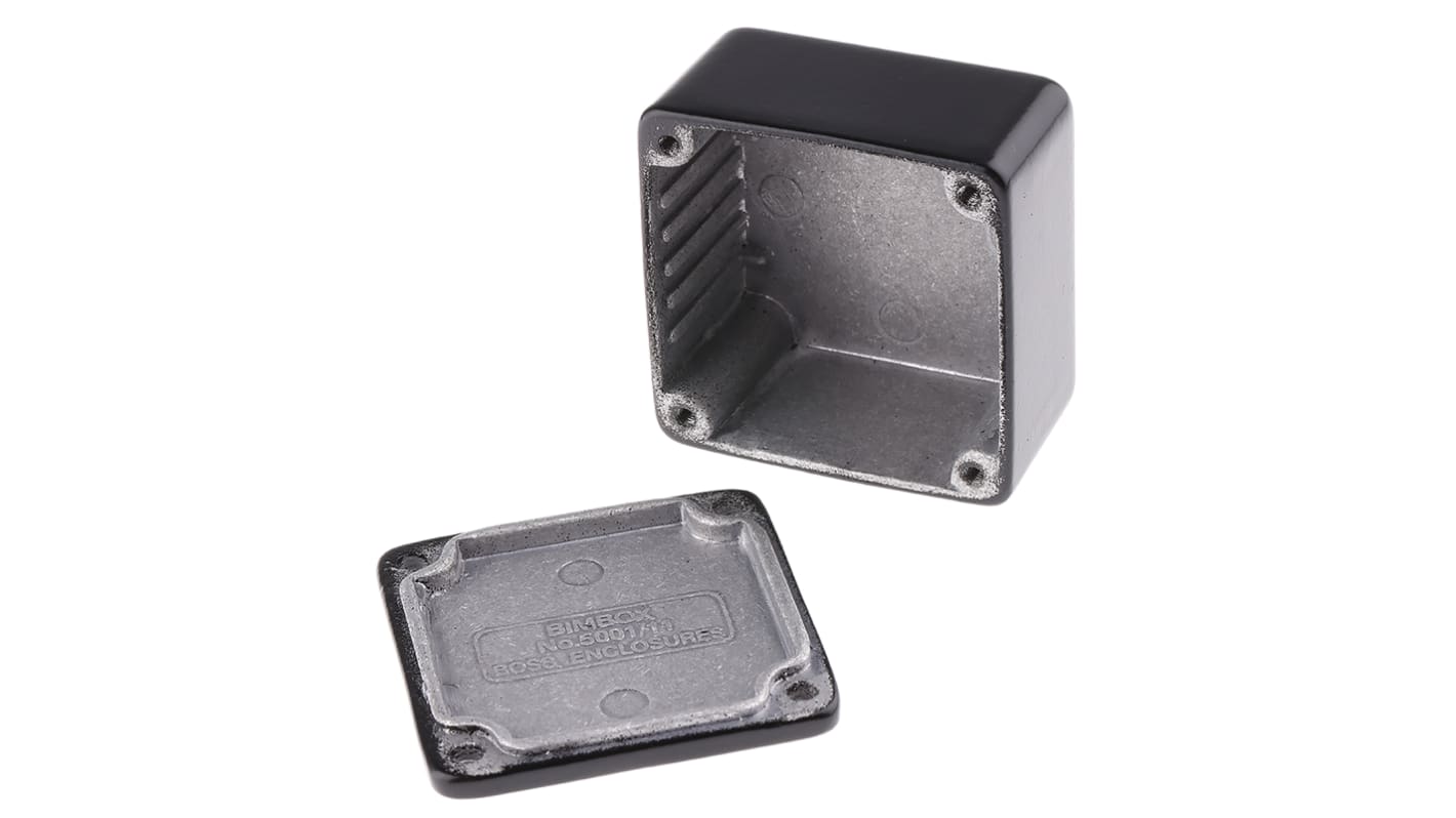 CAMDENBOSS 5000 Series Black Die Cast Aluminium Enclosure, IP54, Black Lid, 50 x 50 x 31mm