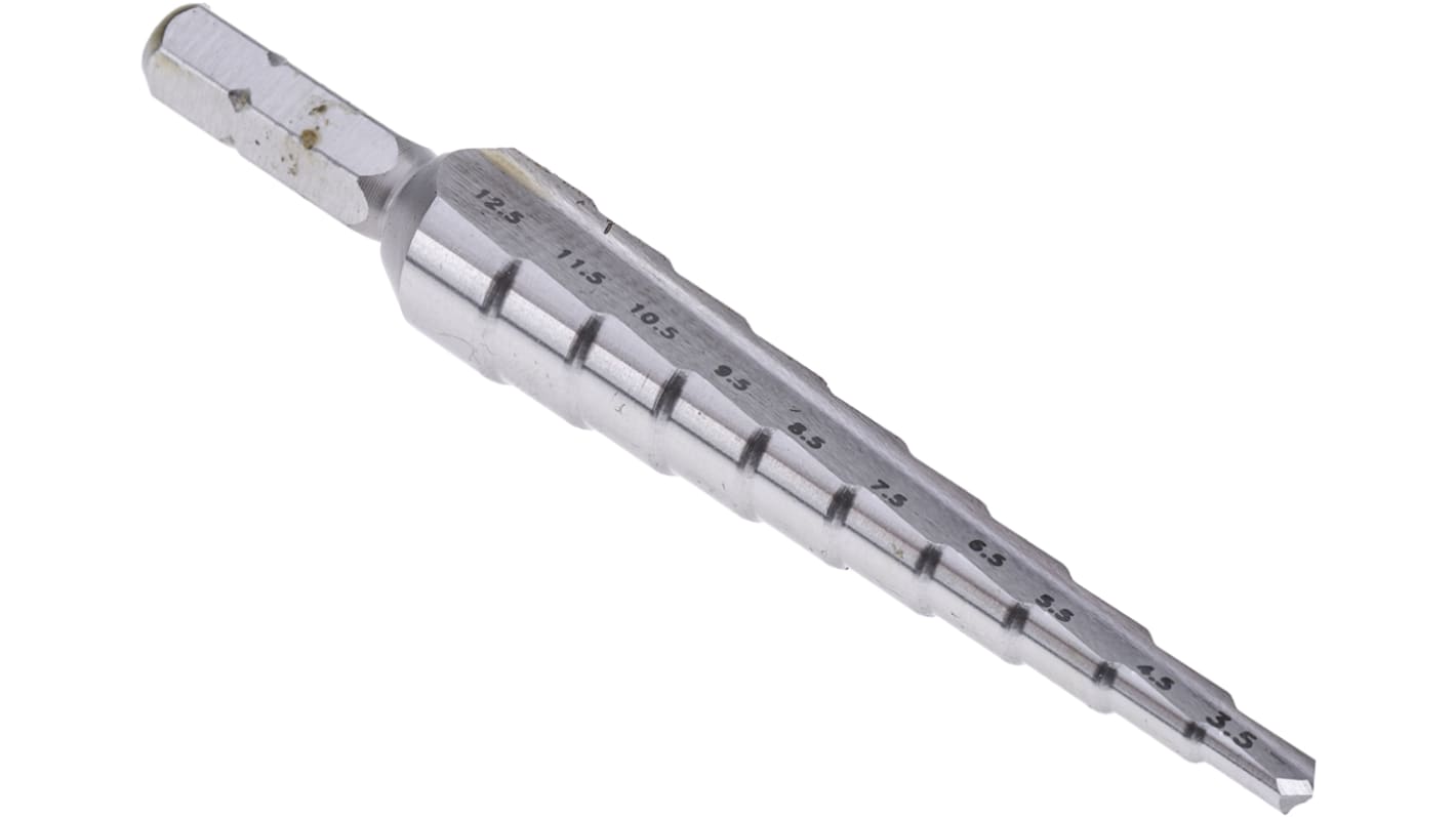 Wiertło Wiertło stopniowe od 3.5mm do 12.5mm EXACT 10-stopniowe HSS