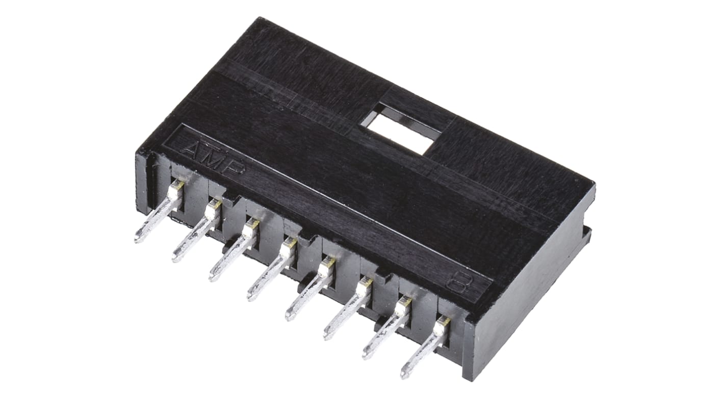 TE Connectivity AMPMODU MOD II Series Straight Through Hole PCB Header, 8 Contact(s), 2.54mm Pitch, 1 Row(s), Shrouded