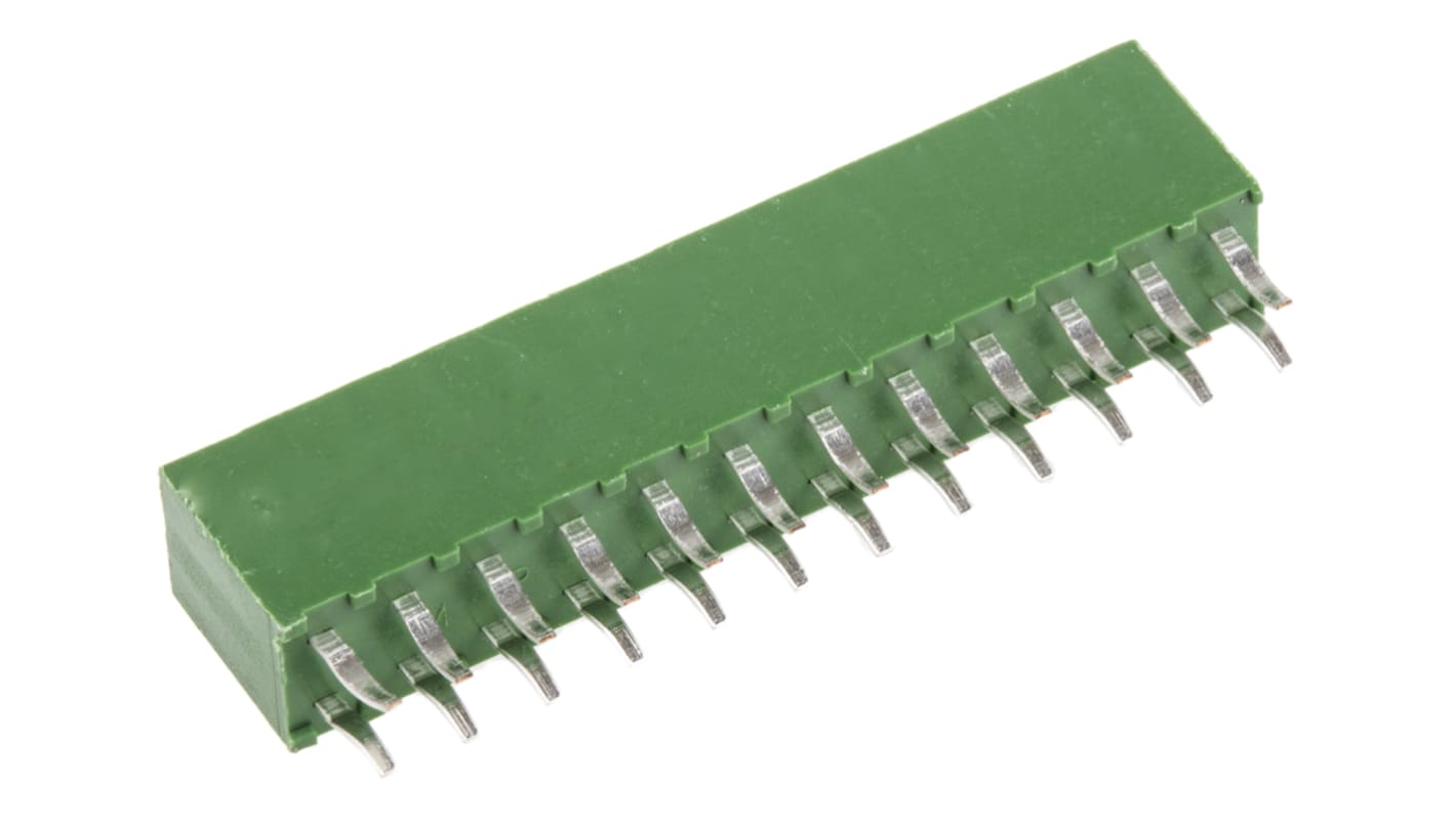 TE Connectivity AMPMODU HV100 Series Straight Through Hole Mount PCB Socket, 24-Contact, 2-Row, 2.54mm Pitch, Solder