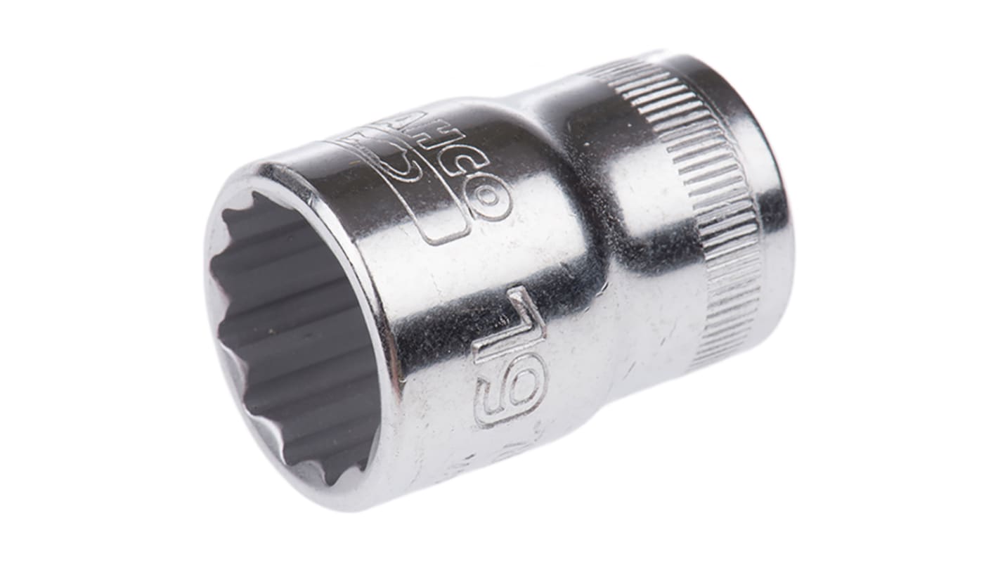 Bahco 1/2 in Drive 19mm Standard Socket, 12 point, 38 mm Overall Length