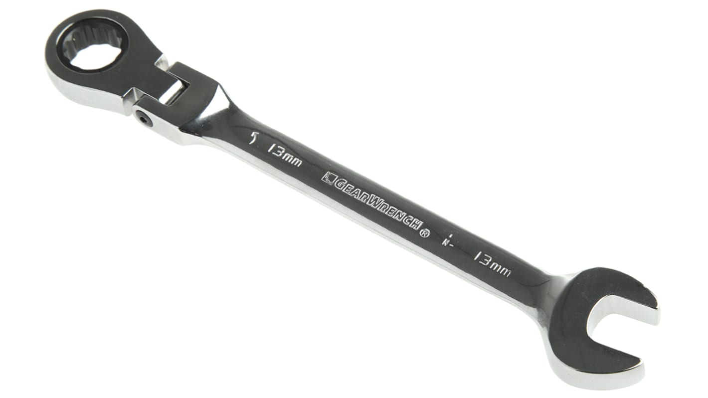 GearWrench Combination Ratchet Spanner, 13mm, Metric, Double Ended, 178 mm Overall