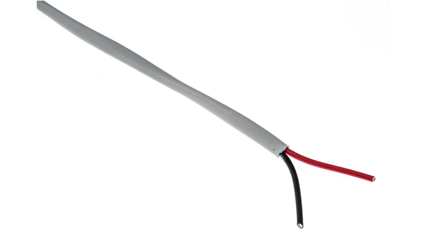 Belden Control Cable, 2-leder, 0,75 mm², Uskærmet, Grå, UD: 4mm 100m, Euroclass Eca