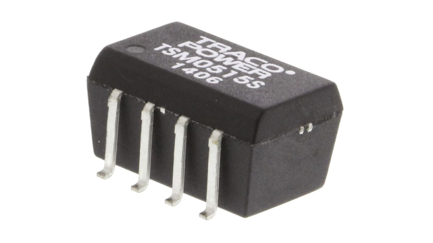 TRACOPOWER TSM DC-DC Converter, 15V dc/ 65mA Output, 4.5 → 5.5 V dc Input, 1W, Surface Mount, +85°C Max Temp