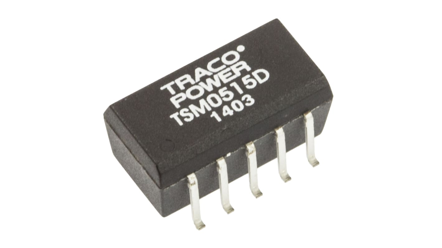 TRACOPOWER DC-DCコンバータ Vout：±15V dc 4.5 → 5.5 V dc, 1W, TSM 0515D