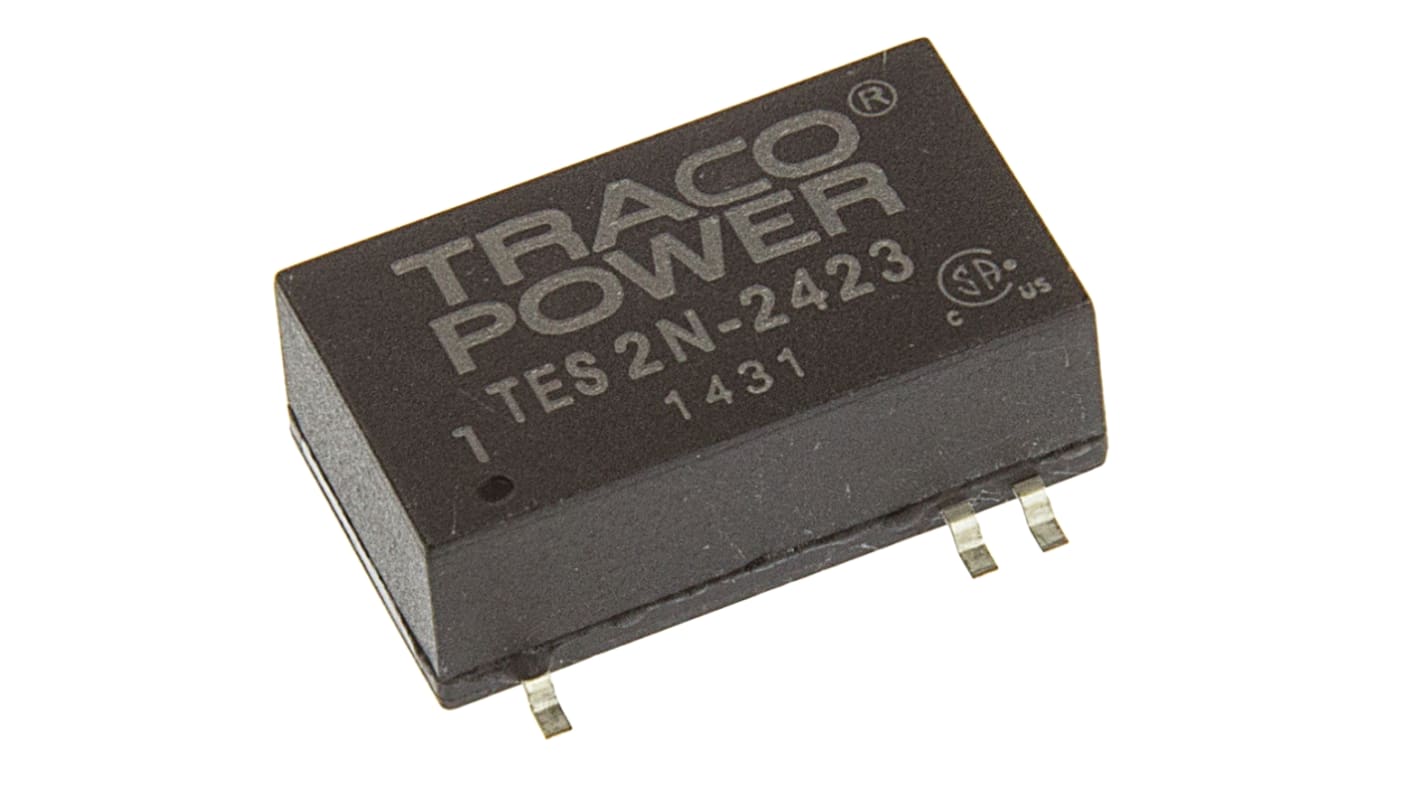 TRACOPOWER TES 2N DC-DC Converter, ±15V dc/ ±65mA Output, 18 → 36 V dc Input, 2W, Surface Mount, +85°C Max Temp