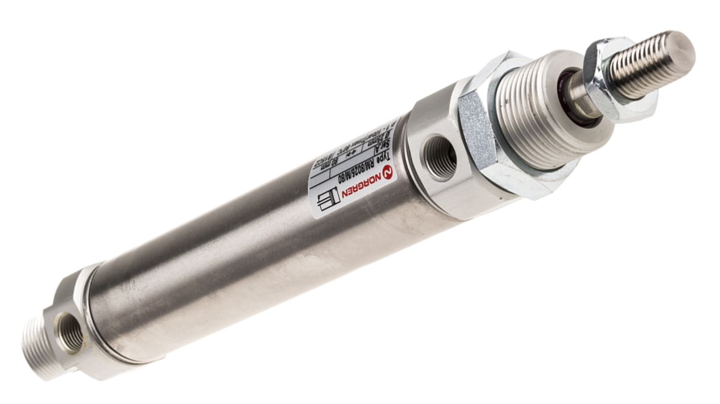 RM/8025/M/80 Pneumatic Roundline Cylinder 25mm Bore, 80mm