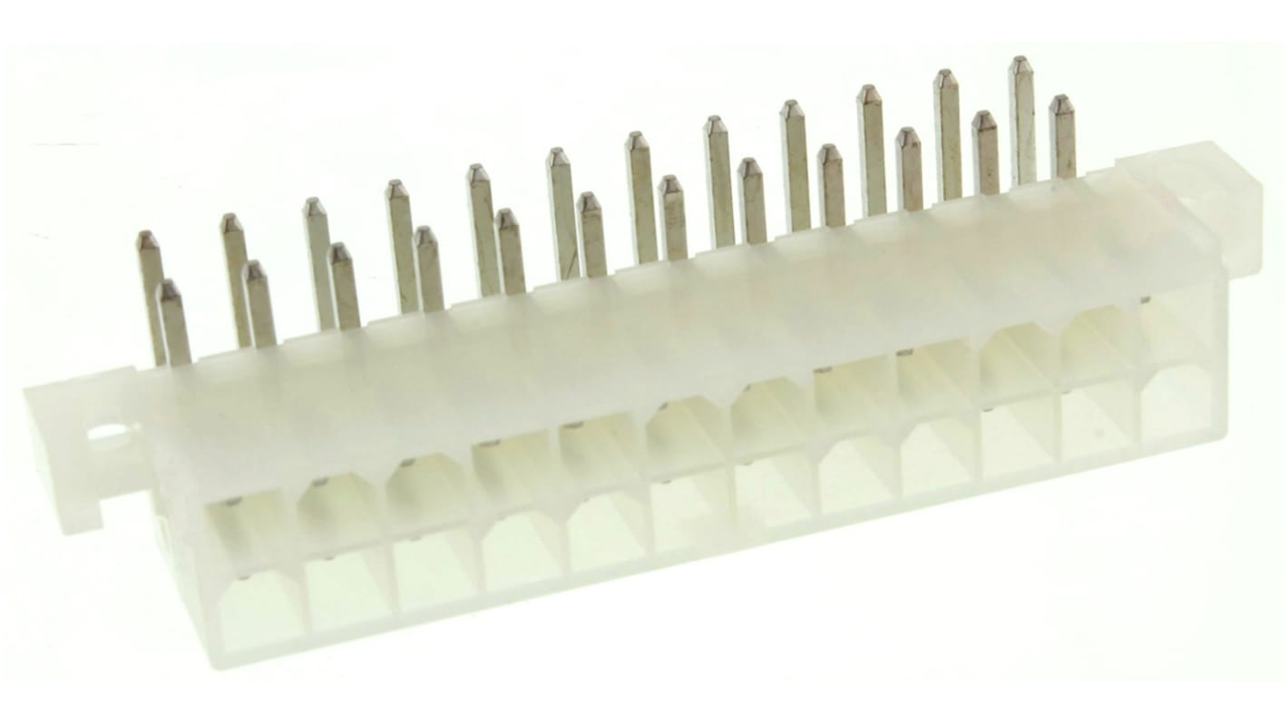 Molex Mini-Fit Jr. Leiterplatten-Stiftleiste gewinkelt, 24-polig / 2-reihig, Raster 4.2mm, Kabel-Platine,