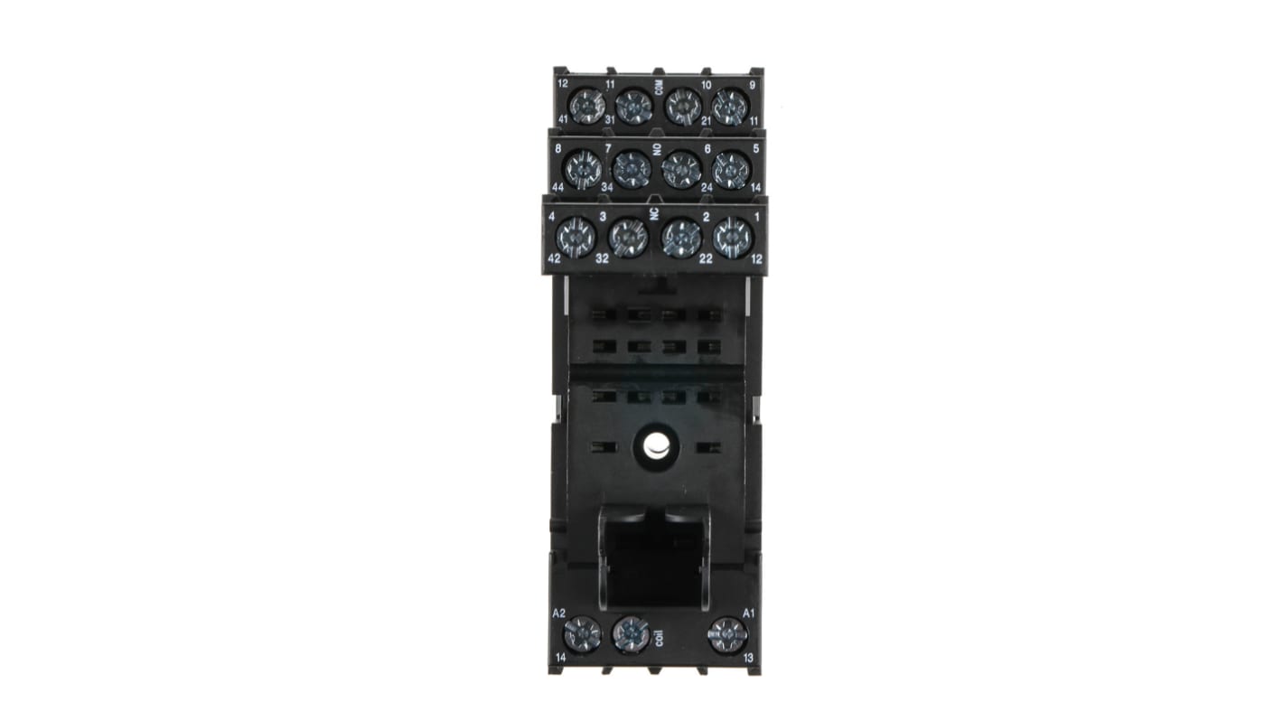 TE Connectivity 4 Pin 240V ac DIN Rail Relay Socket, for use with PT5 Series