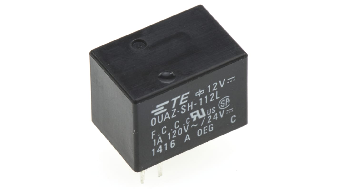 TE Connectivity PCB Mount Signal Relay, 12V dc Coil, 2A Switching Current, DPDT