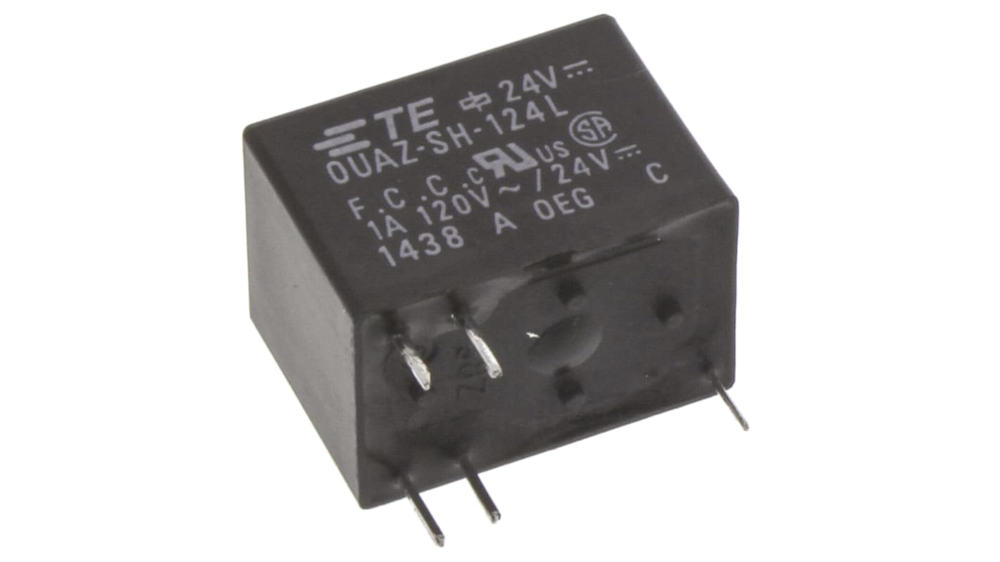 TE Connectivity PCB Mount Signal Relay, 24V dc Coil, 2A Switching Current, DPDT