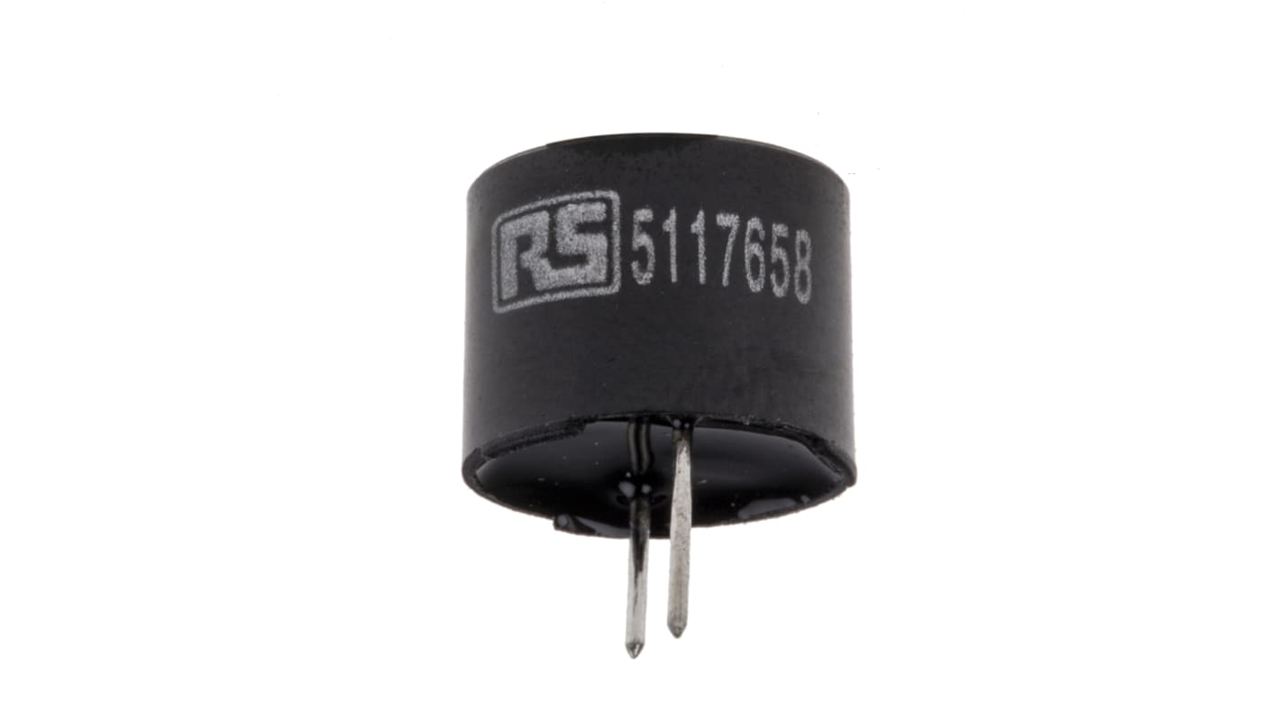 RS PRO 85dB PCB Mount Continuous Internal Magnetic Buzzer Component, 12 (Dia.) x 9.5mm, 4V dc Min, 6V dc Max