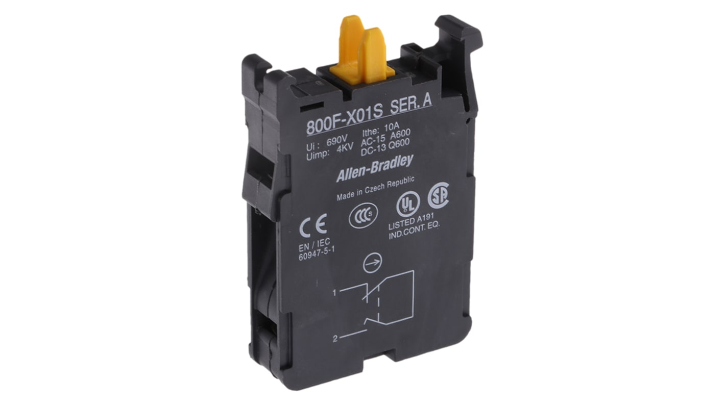 Blok styków Allen Bradley 800F blokada Blok styków 1NC 690V, przyłącze śrubowe