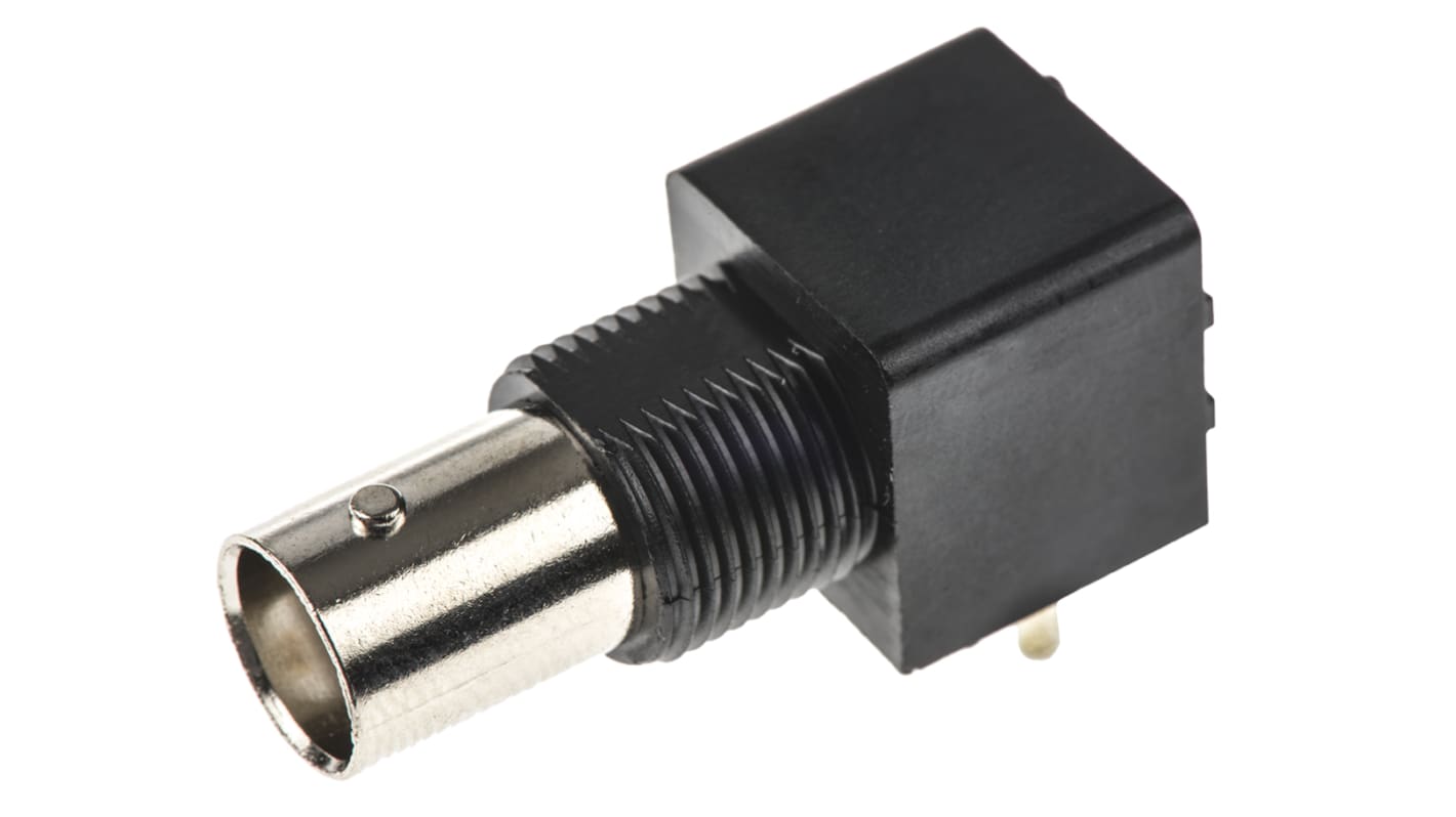 TE Connectivity ZDC Series, jack PCB Mount BNC Connector, 50Ω, Through Hole Termination, Right Angle Body