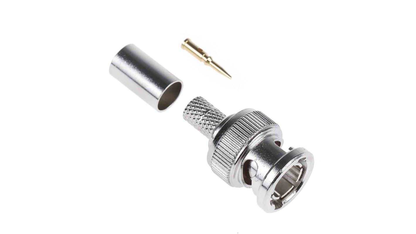 TE Connectivity, Plug Cable Mount BNC Connector, 75Ω, Crimp Termination, Straight Body