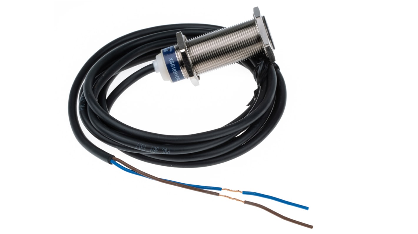 Telemecanique Sensors Inductive Barrel-Style Proximity Sensor, M18 x 1, 5 mm Detection, 12 → 48 V dc, IP65, IP68