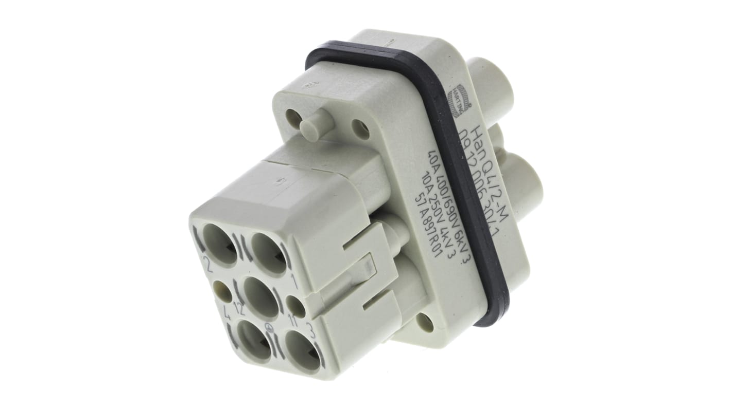 HARTING Han Q Industrie-Steckverbinder Kontakteinsatz, 7-polig 40A Stecker