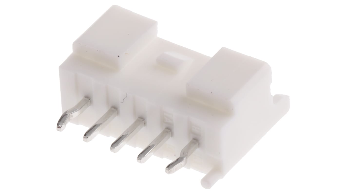 JST PA Series Straight Through Hole PCB Header, 5 Contact(s), 2.0mm Pitch, 1 Row(s), Shrouded