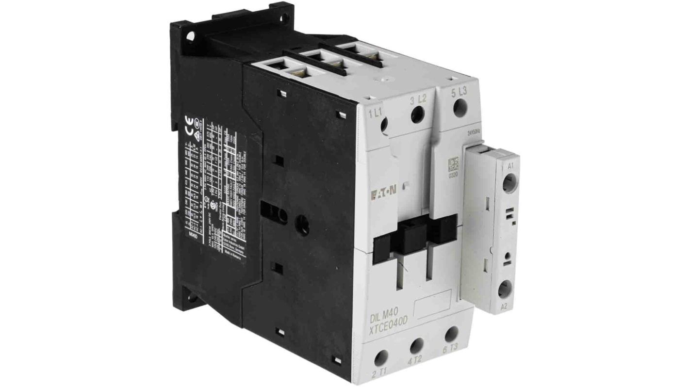 Eaton xStart Contactor, 24 V ac Coil, 3-Pole, 40 A, 18.5 kW, 3NO, 400 V ac