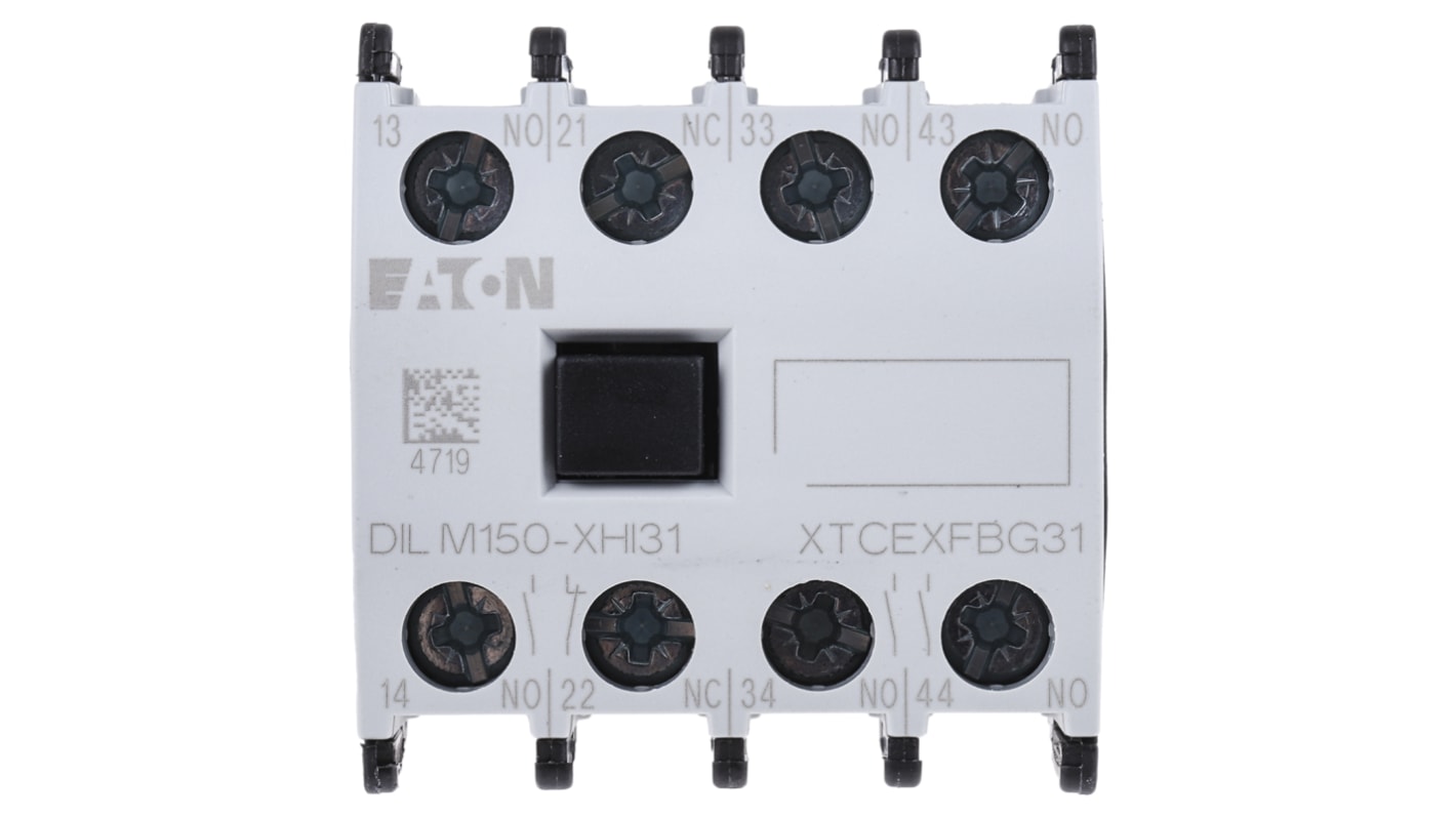 イートン 補助接点, 4, Eaton Moeller, 4 A ac, 10 A dc, 型式：277949 DILM150-XHI31