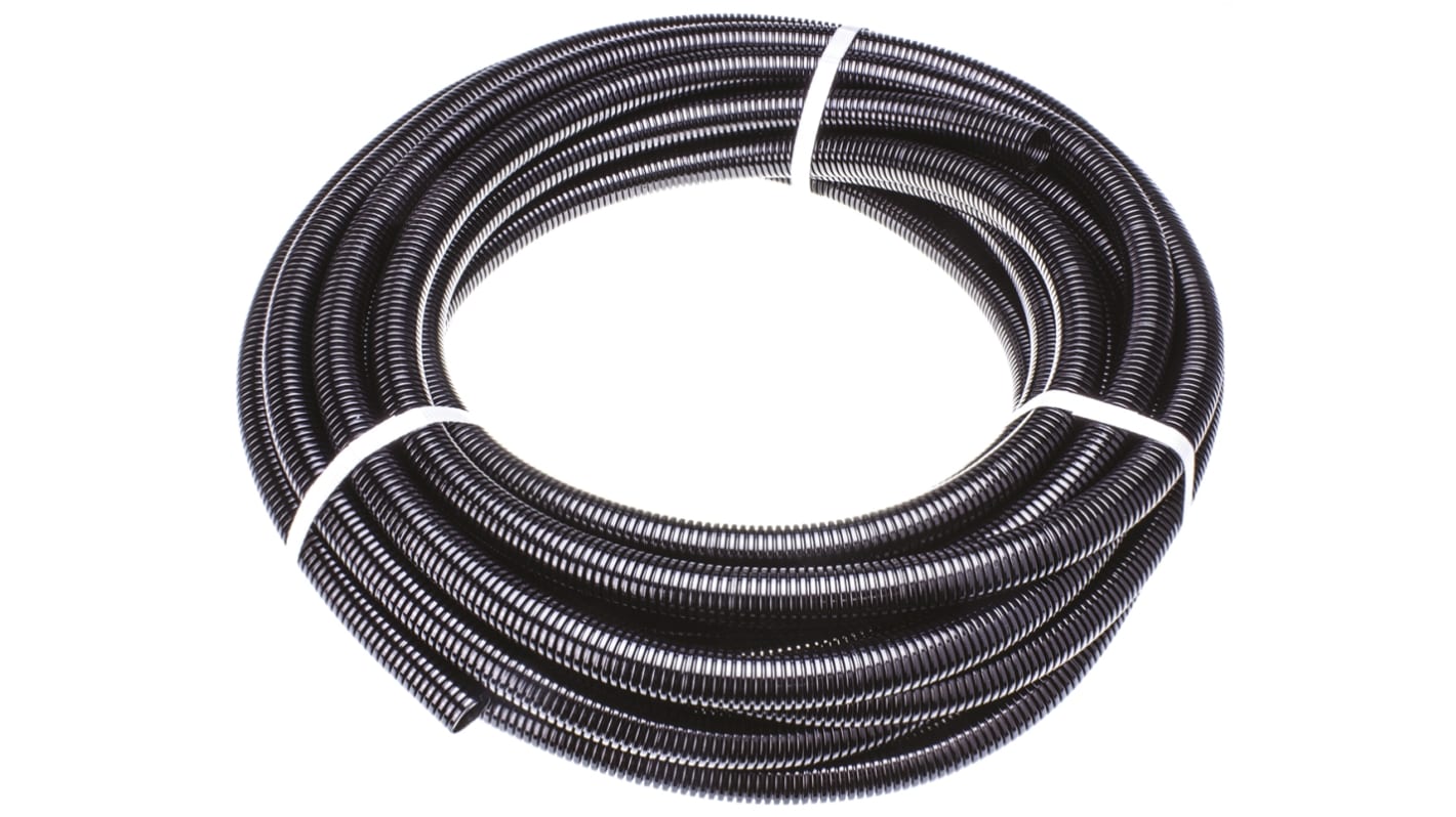 Conducto corrugado flexible RS PRO de Plástico Negro, long. 10m, Ø 20mm, IP66