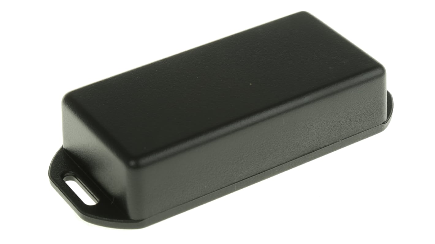 Hammond 1551 Series Black ABS Enclosure, IP54, Flanged, Black Lid, 80 x 40 x 20mm