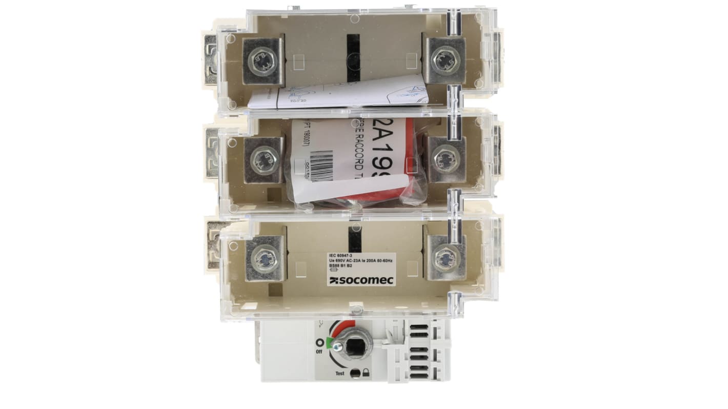 Socomec Sicherungstrennschalter 3-polig, 200A, 200A, FUSERBLOC, B1 - B2 Sicherungsgröße, 3 phasig