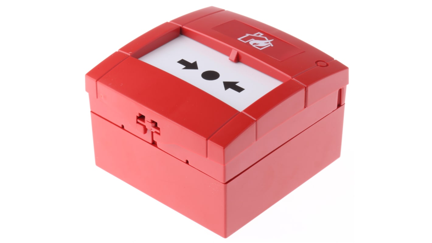 Pulsador de alarma por rotura de cristal Rojo KAC para Interior, 91mm x 89 mm x 59,5 mm