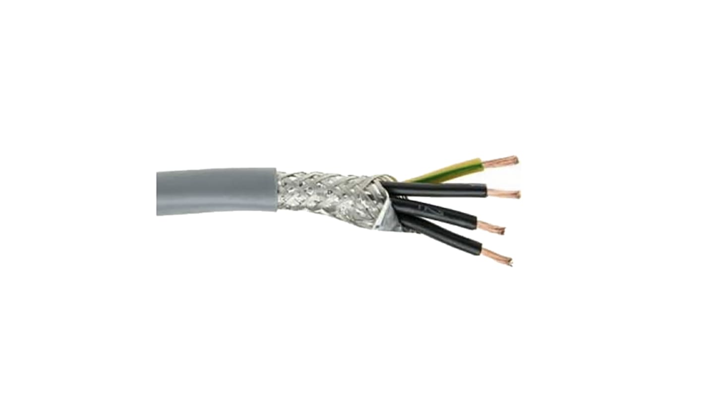 Control Cable liczba żył 4 0,75 mm² Ekranowany Belden 6 A średnica zew 7.8mm Szary