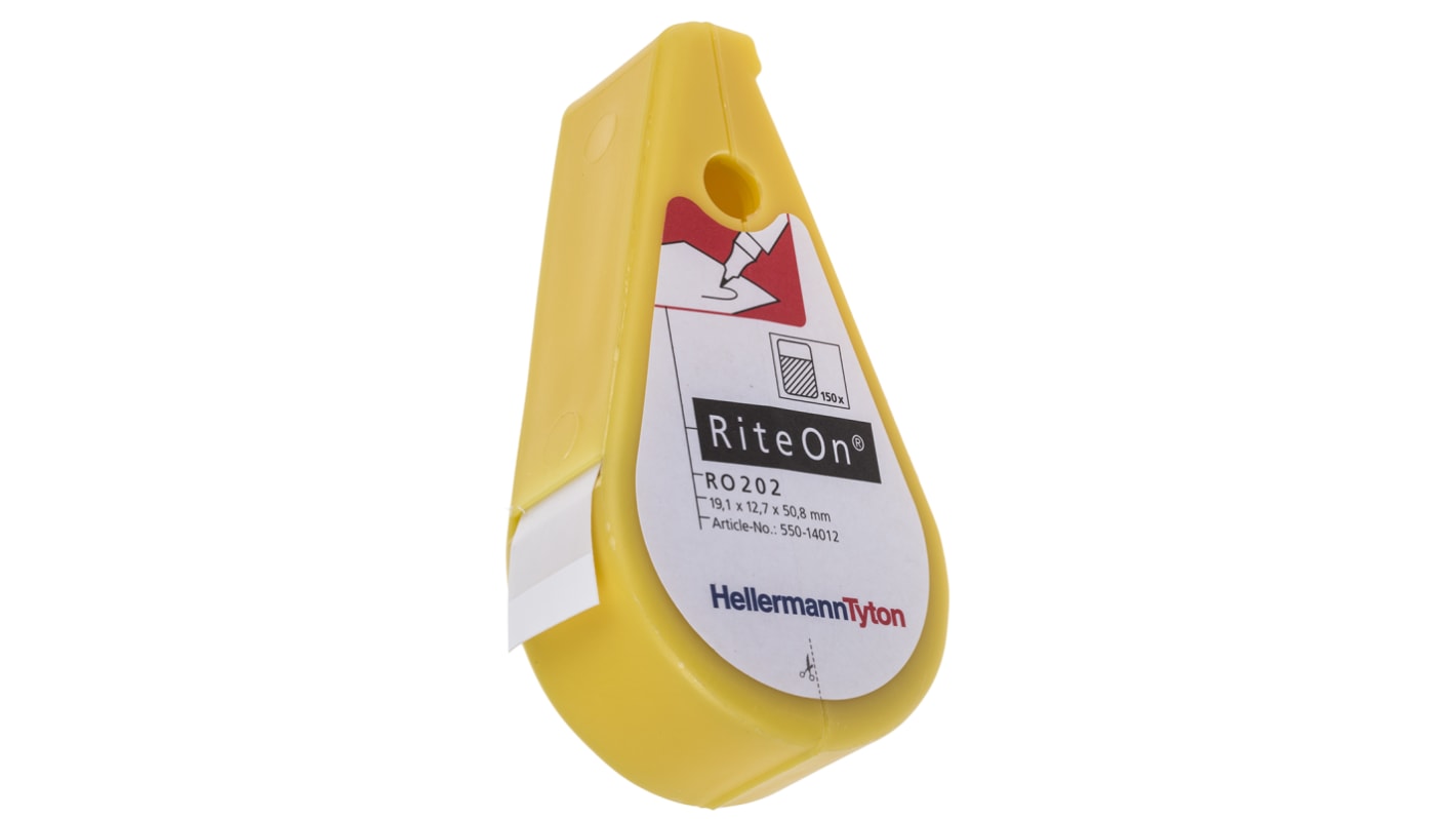 Kit de Marcador de Cable HellermannTyton RiteOn de Vinilo Blanco, Ø máx. 12.1mm, montaje: Plastificado, 150 uds.