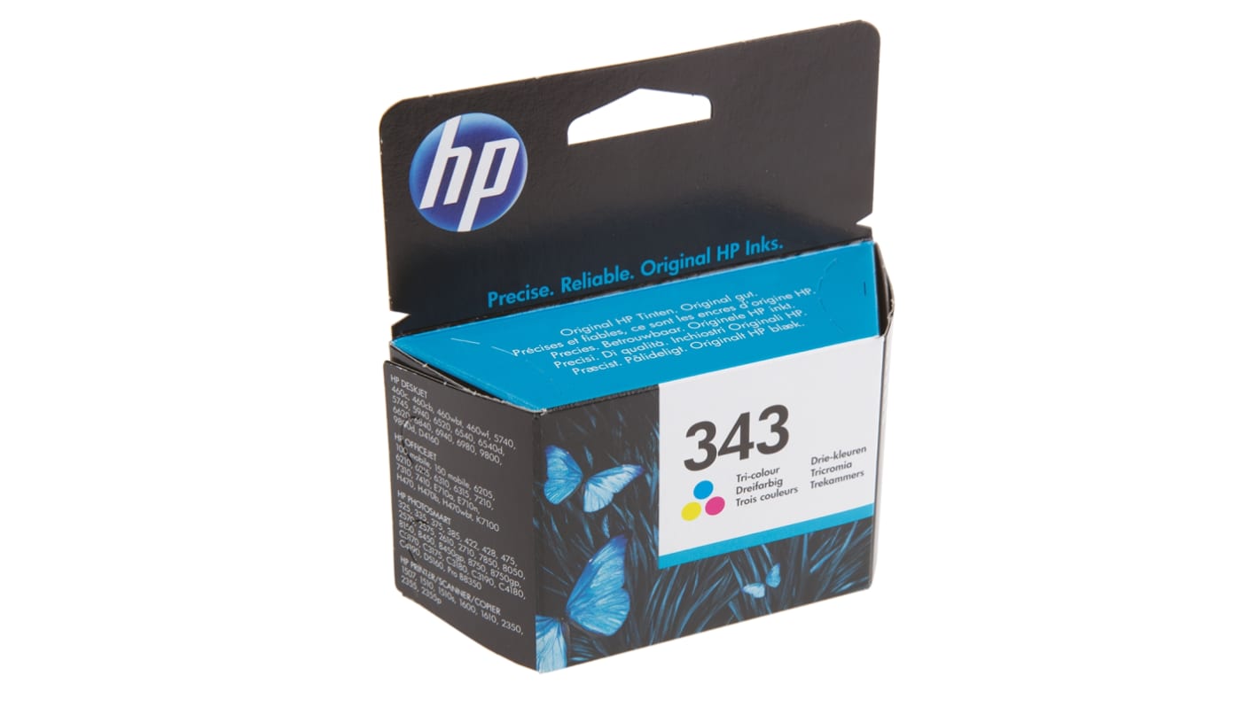 Cartouche d'encre Hewlett Packard 343 Multi Couleur, pour 325, 375, 2350, 2610, 2710, 5740, 6210, 6520, 6540, 6840,