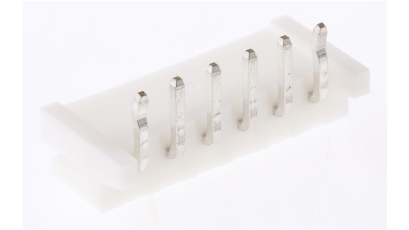 JST EH Series Right Angle Through Hole PCB Header, 6 Contact(s), 2.5mm Pitch, 1 Row(s), Shrouded