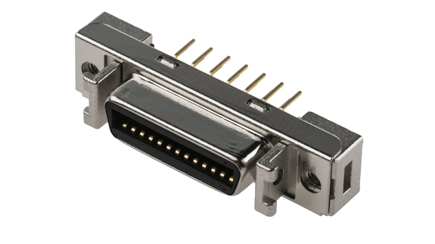 3M, 102 Series Female 26 Pin Straight Through Hole SCSI Connector 2.54mm Pitch, Solder