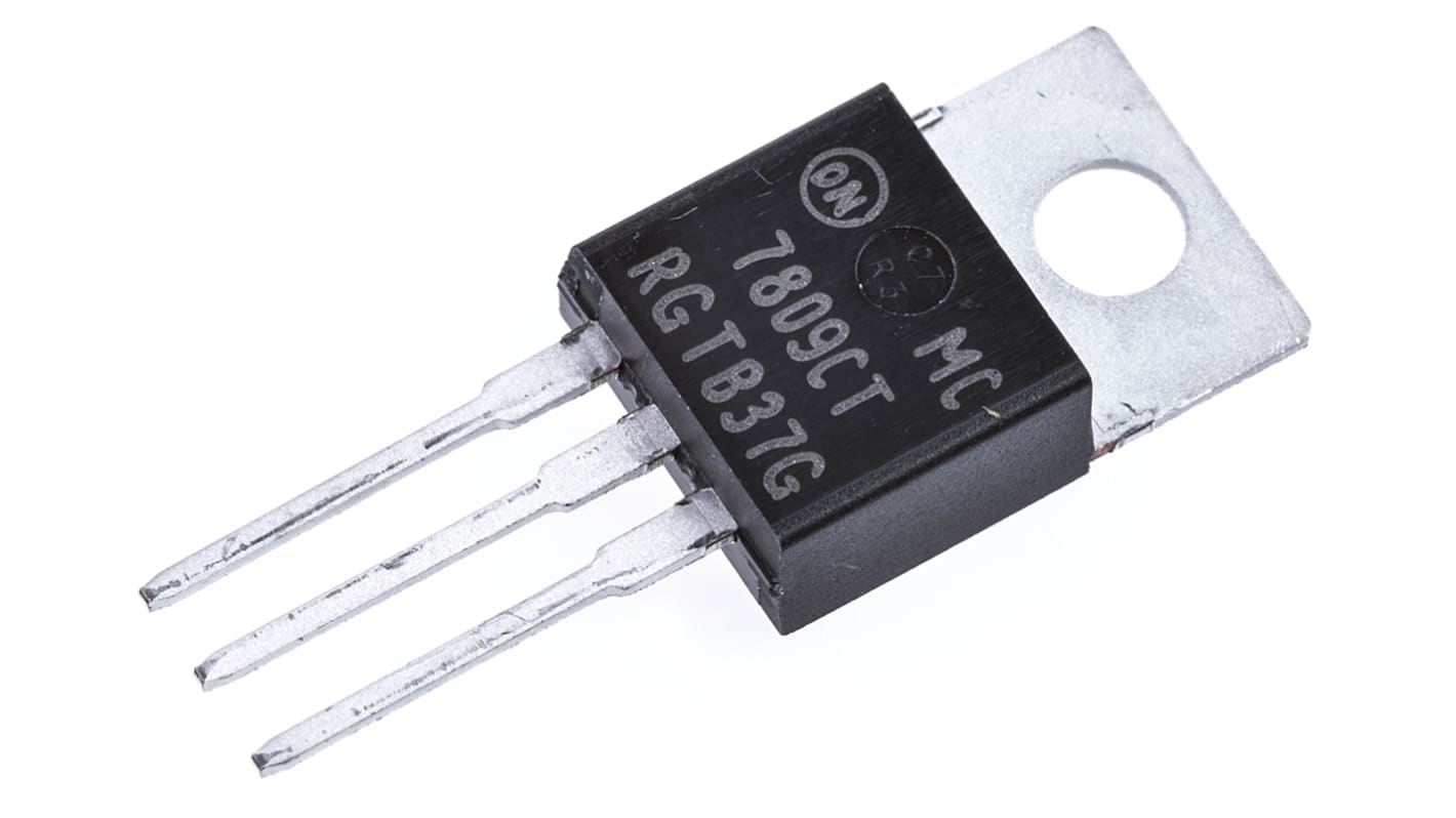 ON Semiconductor, 9 V Linear Voltage Regulator, 2.2A, 1-Channel, ±4% 3-Pin, TO-220 MC7809CTG