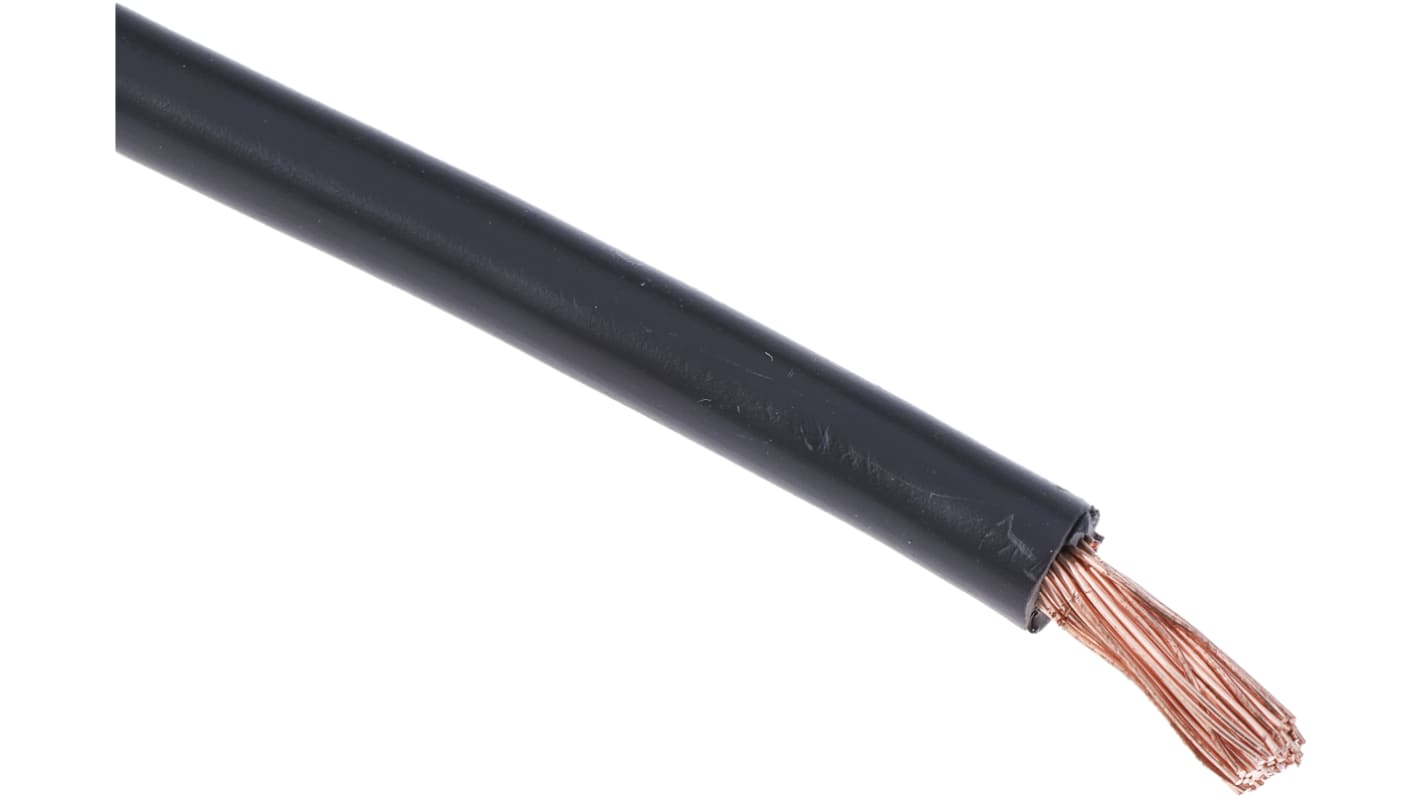 Fils de câblage RS PRO, 6 mm², Noir, 9 AWG, 25m, 600 V