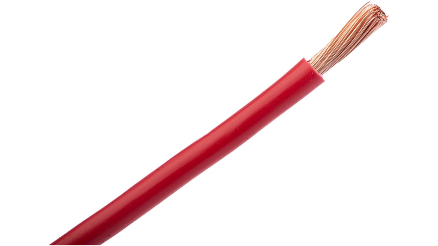 RS PRO Red 16 mm² Hook Up Wire, 5 AWG, 126/0.4 mm, 25m, PVC Insulation