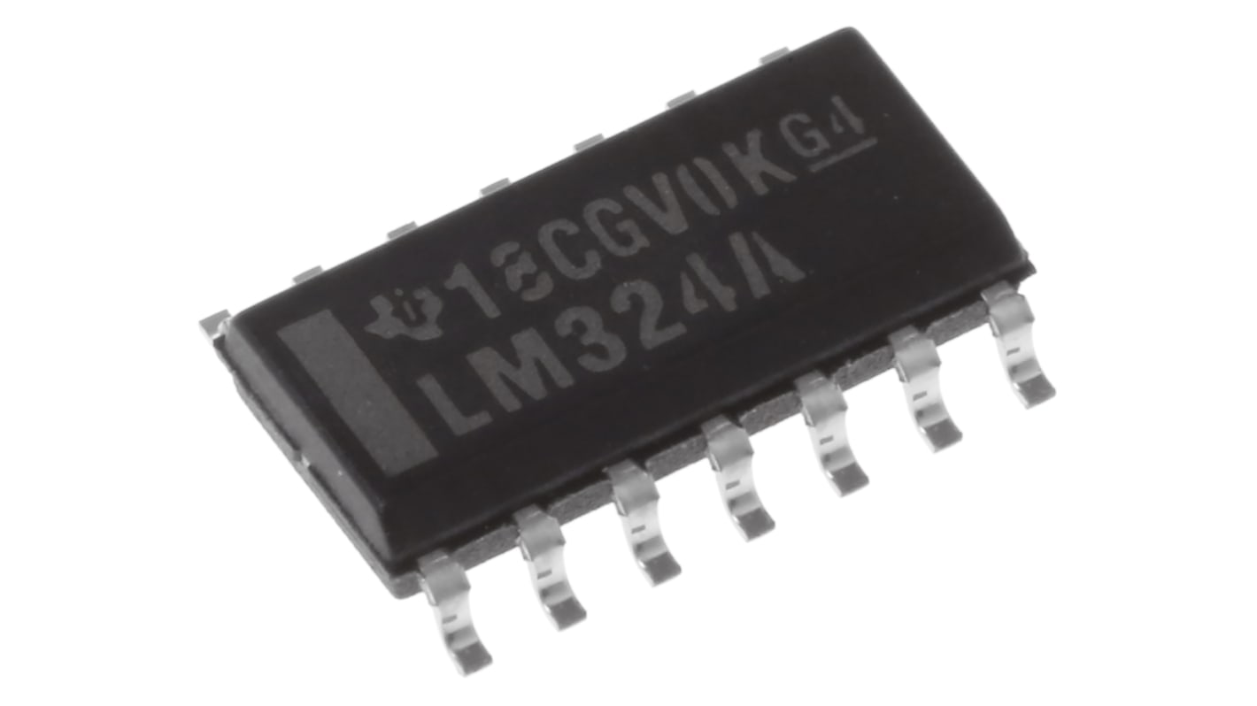 Amplificador operacional LM324AD Precisión, 5 → 28 V 1.2MHZ SOIC, 14 pines