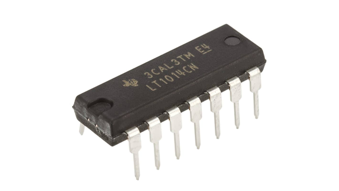 LT1014CN Texas Instruments, Op Amp, 1MHz, 9 → 28 V, 14-Pin PDIP