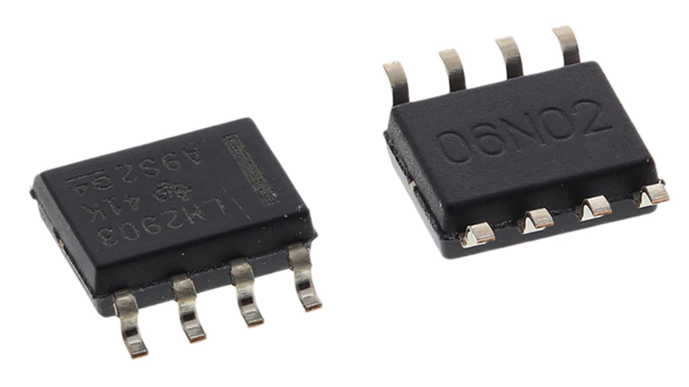 Comparatore Texas Instruments, SMD alimentazione singola e duale, SOIC, 2 canali, 8 Pin