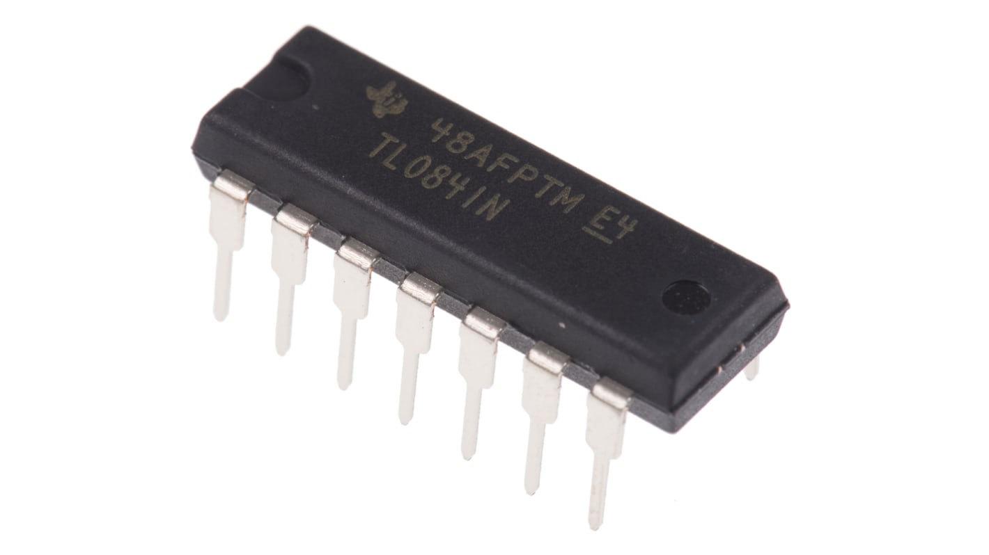 Texas Instruments オペアンプ, スルーホール, 4回路, デュアル電源, TL084IN