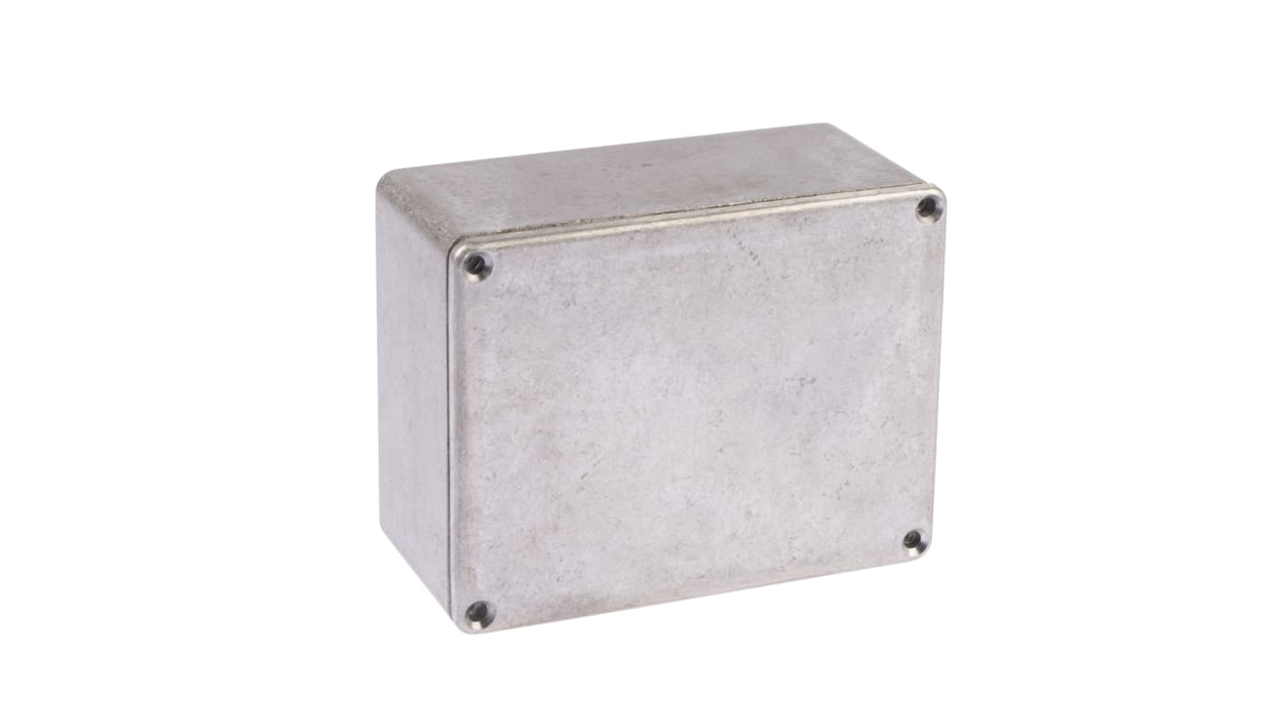 RS PRO Silver Die Cast Aluminium Enclosure, Silver Lid, 114.7 x 89.7 x 55.1mm