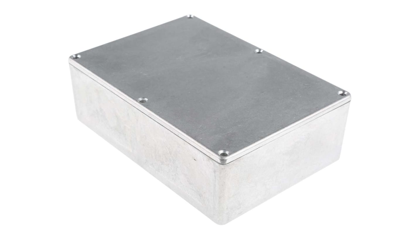 RS PRO Silver Die Cast Aluminium Enclosure, Silver Lid, 171.9 x 120.9 x 55mm