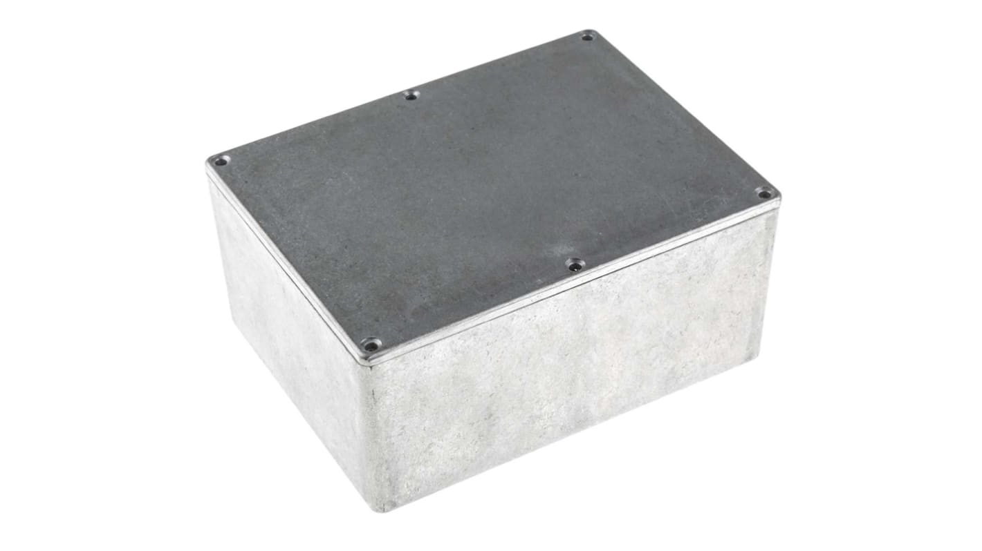 RS PRO Silver Die Cast Aluminium Enclosure, Silver Lid, 165.8 x 127.3 x 76.3mm