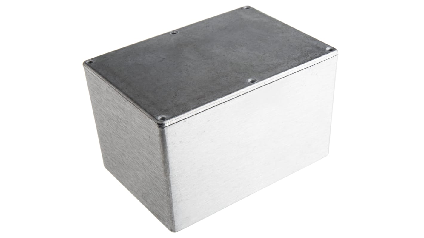 RS PRO Silver Die Cast Aluminium Enclosure, IP66, Silver Lid, 171.9 x 120.9 x 106mm