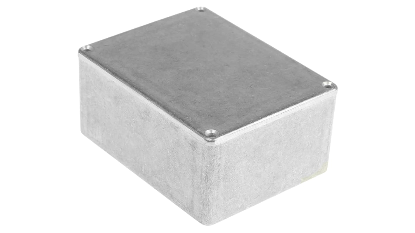 RS PRO Silver Die Cast Aluminium Enclosure, IP66, Silver Lid, 114.7 x 89.7 x 55.1mm