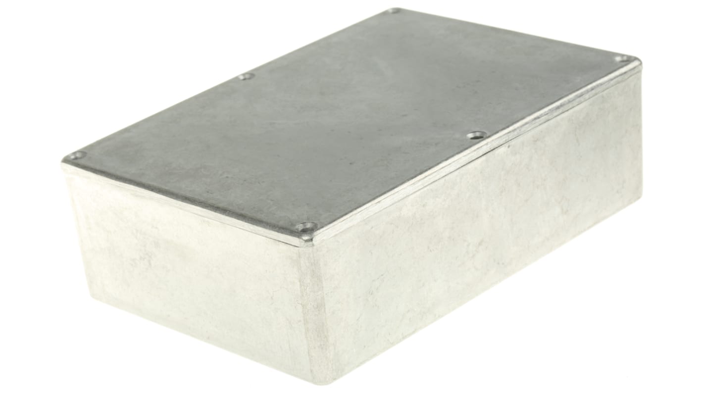 RS PRO Silver Die Cast Aluminium Enclosure, IP66, Silver Lid, 171.9 x 120.9 x 55mm