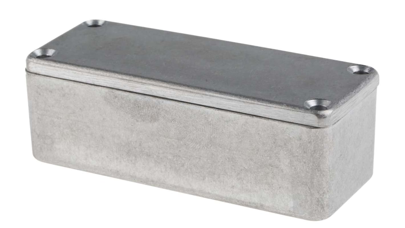 RS PRO Silver Die Cast Aluminium Enclosure, IP66, Silver Lid, 89.1 x 35 x 30.3mm