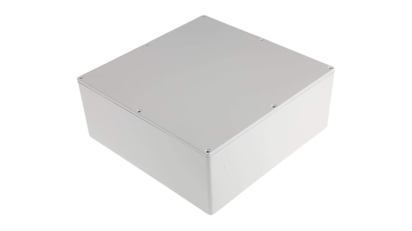 RS PRO Grey Die Cast Aluminium Enclosure, Grey Lid, 250 x 250 x 100mm