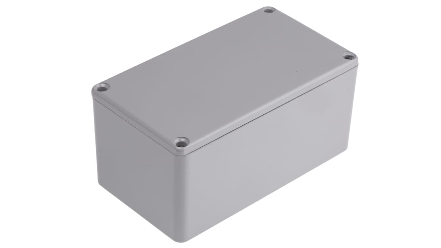 RS PRO Grey Die Cast Aluminium Enclosure, Grey Lid, 114.4 x 63.7 x 55.1mm