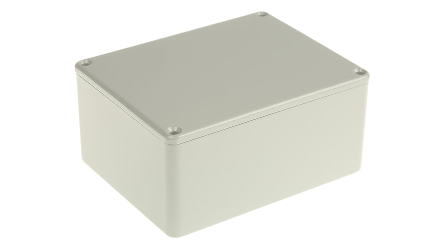 RS PRO Grey Die Cast Aluminium Enclosure, Grey Lid, 114.7 x 89.7 x 55.1mm